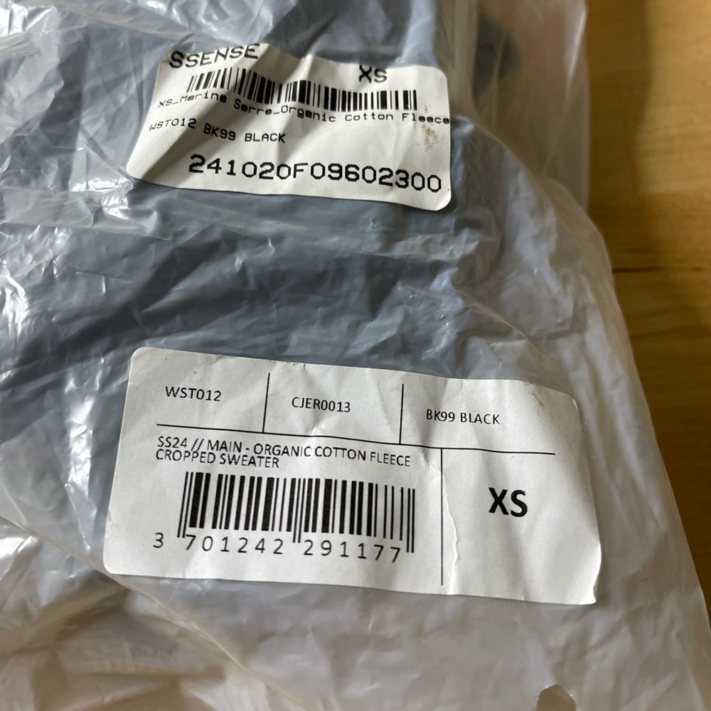 Marine Serre Women's Cropped Sweatshirt Black 99 Size XS - Picture 14 of 15